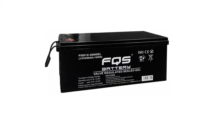 Batería 12-200GEL de la gama de Tracción Ligera de FQS Battery, con tecnología GEL.