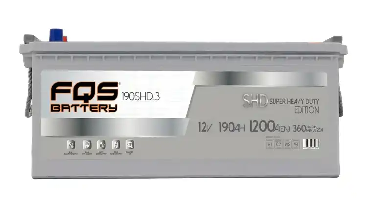 Batería FQS190SHD.3 de la marca FQS BATTERY. - Batería Original C 12v 190Ah 1200A En + I de la gama SHD para vehículo industrial.