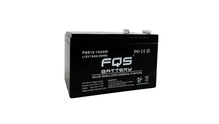 Batería 12-12AGM de la gama de Tracción Ligera de FQS Battery, con tecnología AGM.