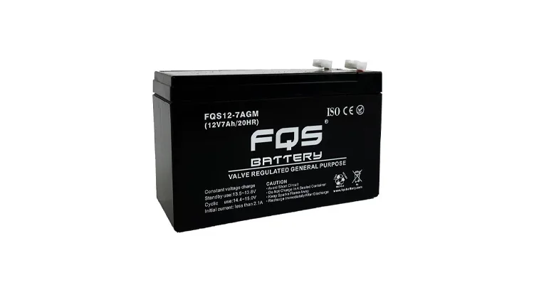 Batería 12-7AGM de la gama de AGM ESTACIONARIO de FQS Battery, con tecnología AGM.