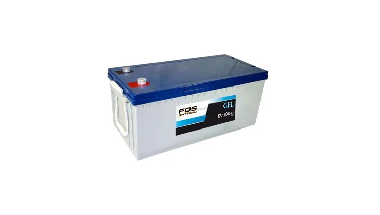 Batería 12-200GEL de la gama de Tracción Ligera de FQS Battery, con tecnología GEL.