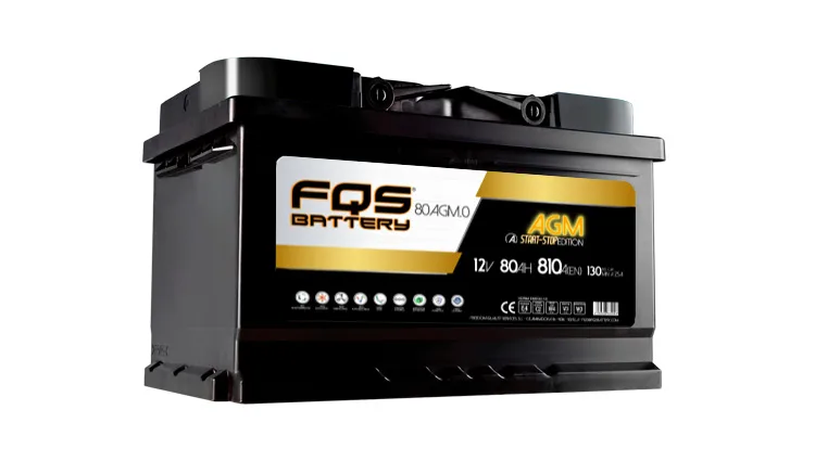 Batería FQS80AGM de FQS Battery de la Gama AGM. Aptas para vehículos dotados de sistema STAR&STOP con frenada regenerativa.
