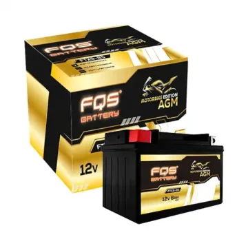 Image of FQS Battery's AGM range of motorcycle batteries.