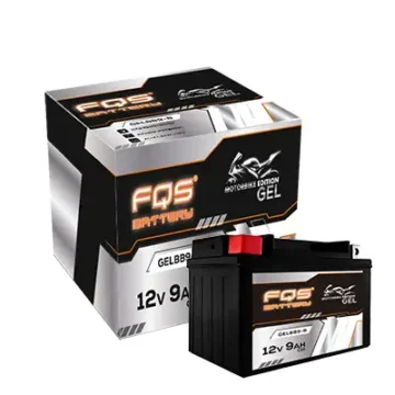 Image of FQS Battery's range of motorcycle gel batteries.