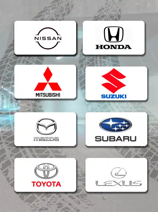 Logos of Asian vehicle brands that use Asian vehicle batteries from FQS BATTERY